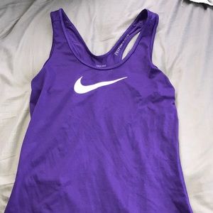 Purple Nike pro tank top.